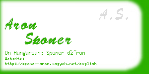 aron sponer business card